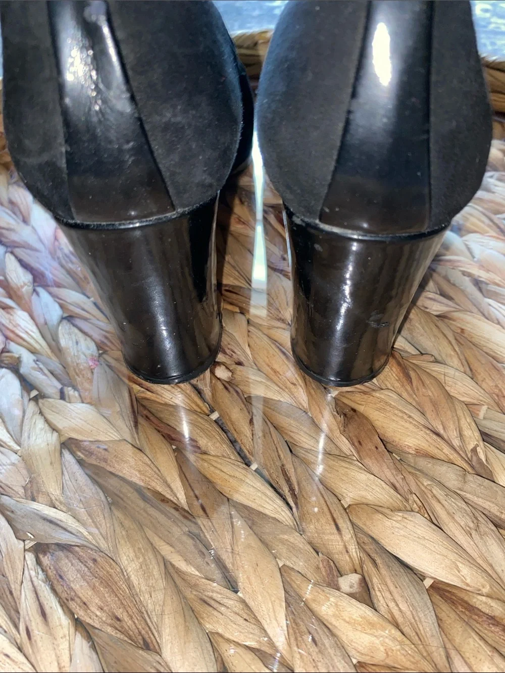 Stuart Weitzman • Black • Suede • Block Heel • Round Toe Pumps • Size 5.5 B